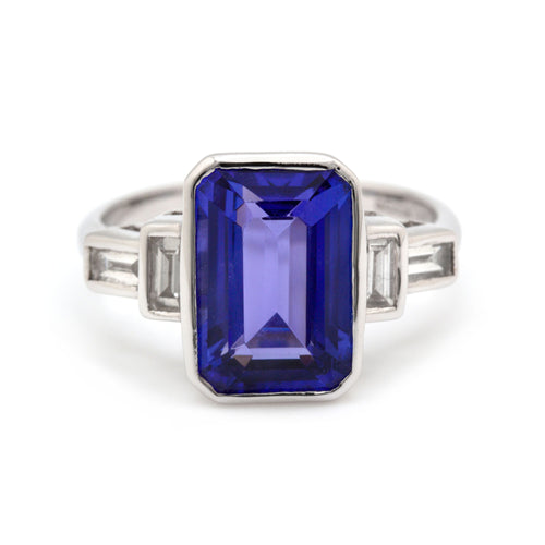 Art Deco Tanzanite & Diamond Ring