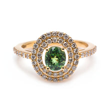 Demantoid Garnet & Diamond Ring