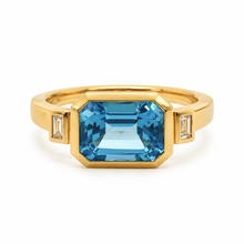 Blue Topaz & Diamond Ring