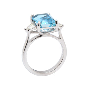 Aquamarine & Diamond Ring