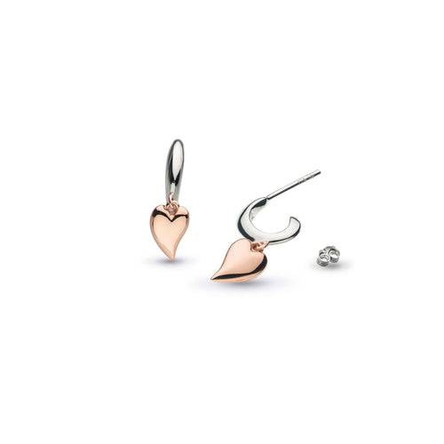 Mini Heart Hoop Drop Earrings