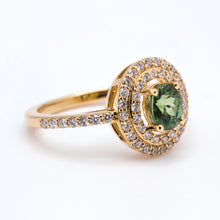 Demantoid Garnet & Diamond Ring