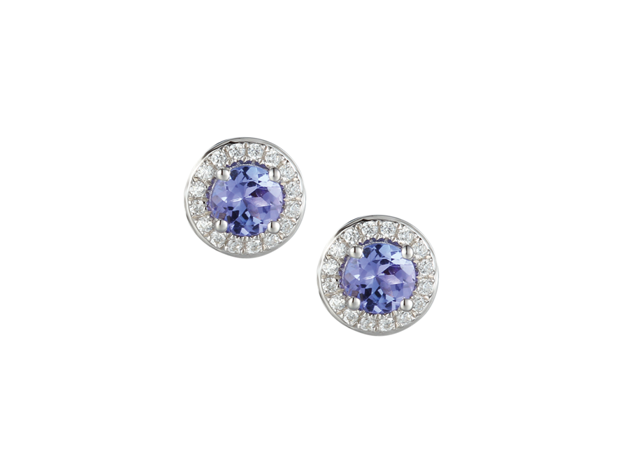 Tanzanite & Diamond Studs