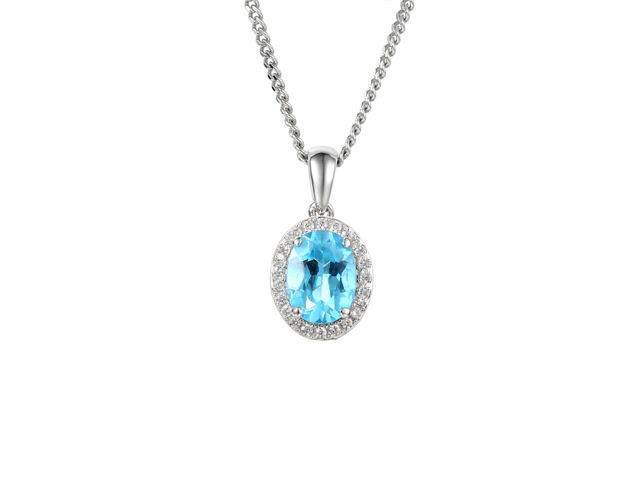 Blue Topaz Cluster Pendant