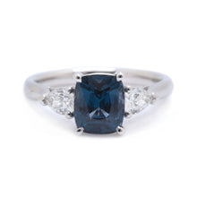 Blue Spinel & Diamond Ring