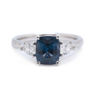 Blue Spinel & Diamond Ring
