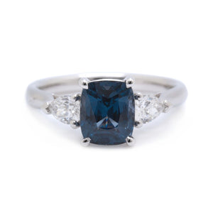 Blue Spinel & Diamond Ring