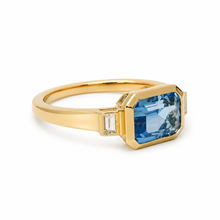 Blue Topaz & Diamond Ring