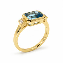 Blue Topaz & Diamond Ring