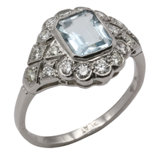 Aquamarine & Diamond Cluster