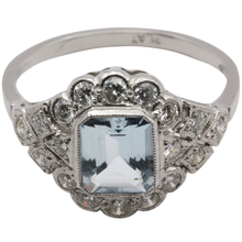 Aquamarine & Diamond Cluster