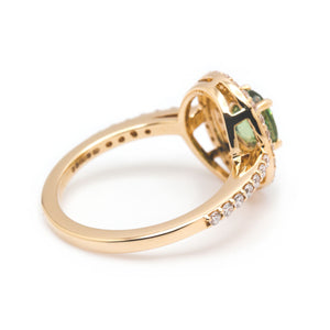 Demantoid Garnet & Diamond Ring