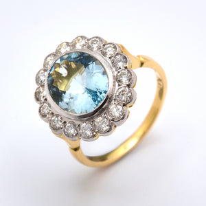 Aquamarine & Diamond Ring