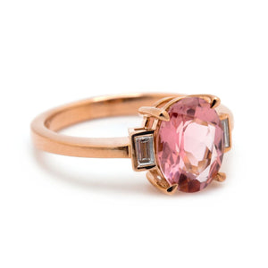 Pink Tourmaline & Diamond Ring