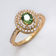 Demantoid Garnet & Diamond Ring