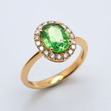 Tsavorite Garnet & Diamond Ring