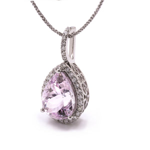 Kunzite & Diamond Pendant