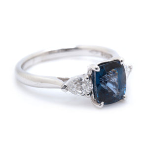 Blue Spinel & Diamond Ring