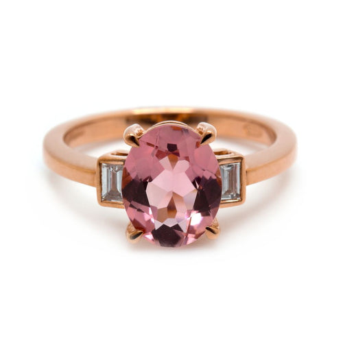 Pink Tourmaline & Diamond Ring