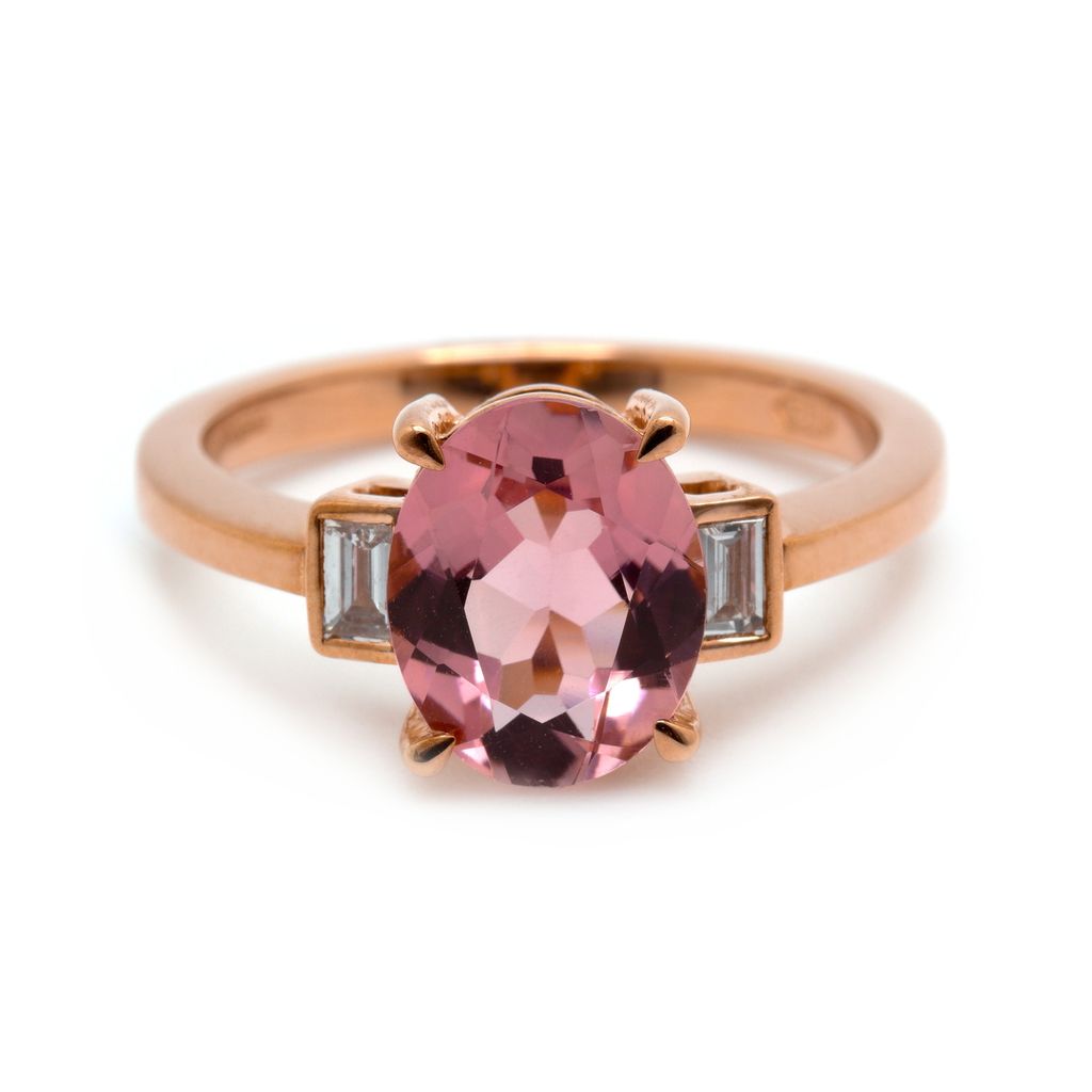 Pink Tourmaline & Diamond Ring