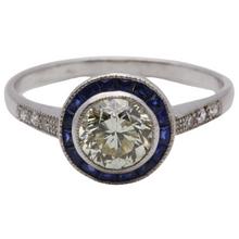 Sapphire & Diamond Target Ring