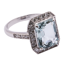 Aquamarine & Diamond Ring