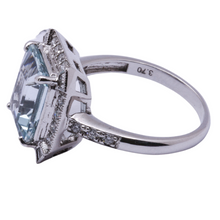 Aquamarine & Diamond Ring