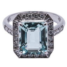 Aquamarine & Diamond Ring