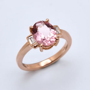 Pink Tourmaline & Diamond Ring
