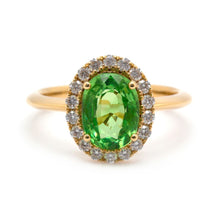 Tsavorite Garnet & Diamond Ring