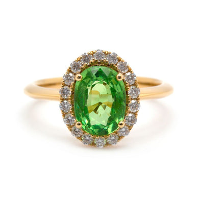 Tsavorite Garnet & Diamond Ring
