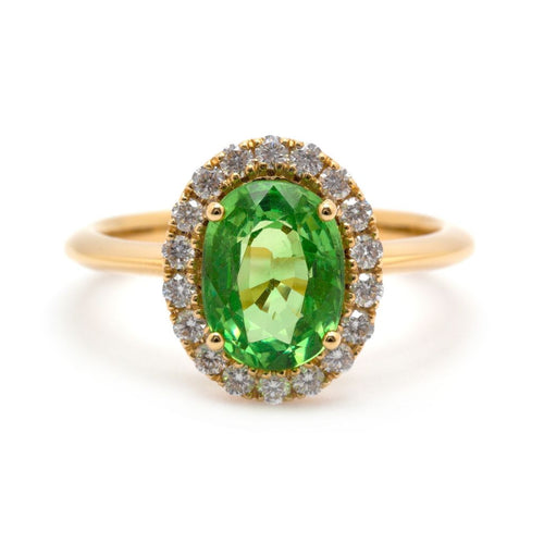 Tsavorite Garnet & Diamond Ring