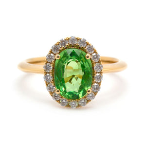 Tsavorite Garnet & Diamond Ring