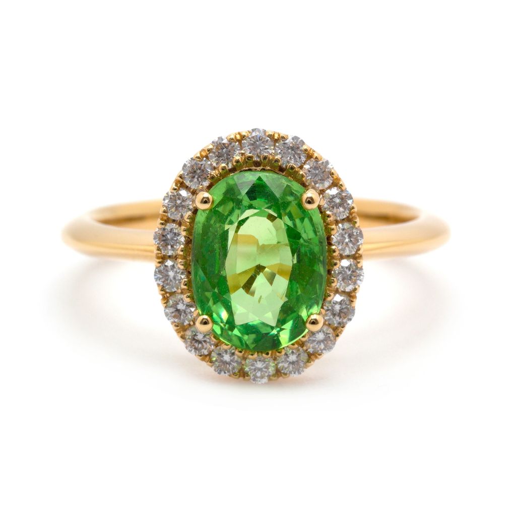 Tsavorite Garnet & Diamond Ring