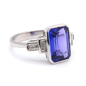 Art Deco Tanzanite & Diamond Ring