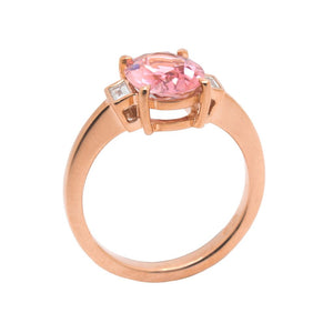 Pink Tourmaline & Diamond Ring