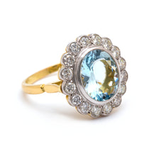 Aquamarine & Diamond Ring