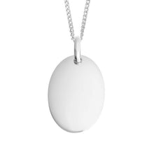 Recycled Silver 15mm Oval Pendant