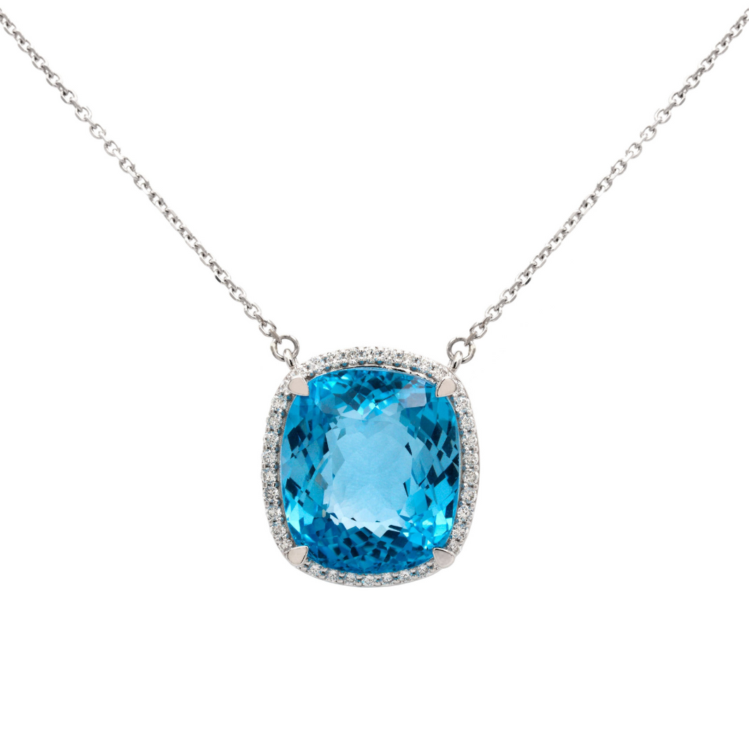 Topaz top diamond necklace